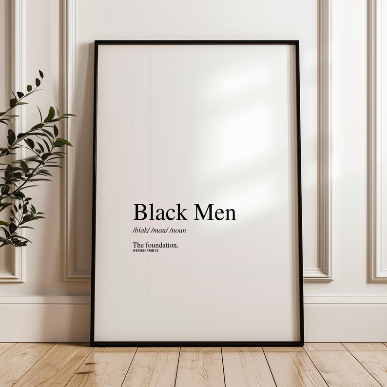 Black Men Definition Art Print: Afrocentric Home Decor (digital ...