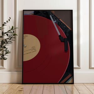 Digitale kunst platenspeler | Moderne muurdecoratie vinylplaat | Afdrukbaar kunstwerk retromuziekliefhebber