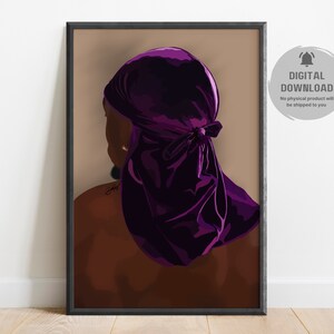 Black Man Wall Art, Durag Wall Art, Black Folk Art, Black Man Print, Black Culture Art