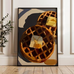 Delicious Waffles Digital Art | Mouthwatering Breakfast Wall Decor