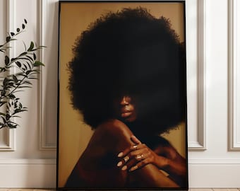 Afrocentric Art Print: Bold Black Woman Portrait (Digital Download)