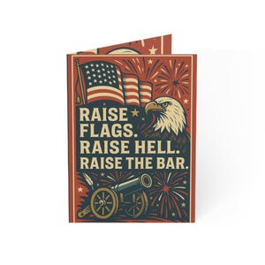 Set di biglietti d'auguri patriottici / 4 luglio, grazie, compleanno, biglietti per tutte le occasioni, disegni con bandiera USA