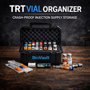 TRT Travel Case Organizer | Testosterone Vial Storage Case | Injection Supply Organizer | Hormone Therapy Travel Kit