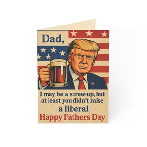 Biglietti d'auguri per la festa del papà - Design patriottico ispirato a Trump, set di 10 biglietti, regalo per papà, tema bandiera americana, biglietto di ringraziamento per papà