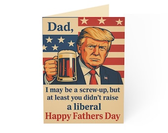 Vaderdagwenskaarten - op Trump geïnspireerd patriottisch ontwerp, set van 10 kaarten, cadeau voor papa, thema Amerikaanse vlag, waarderingskaart vader
