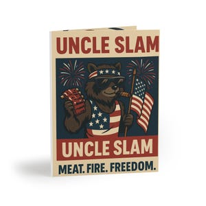 Vaterländisches Grußkarten-Set | Uncle Slam Karten für Geburtstage, Feiern, Feiertage, 4.Juli, für Freunde & Familie