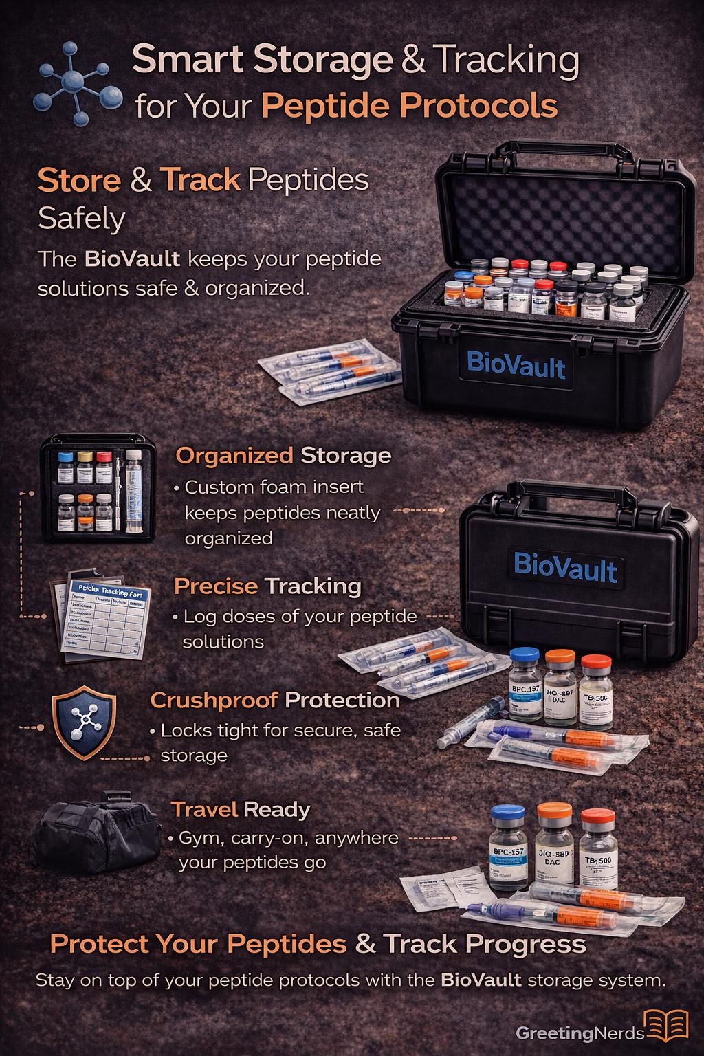 Peptide Storage Case: Biovault Vial Organizer