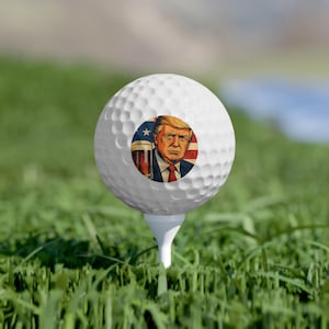 Patriotic Golf Balls, 6-pack, Trump Design, Unique Gift for Golf Lovers, Perfect for Father&#39;s Day, Golf Enthusiasts, Holiday Celebrations