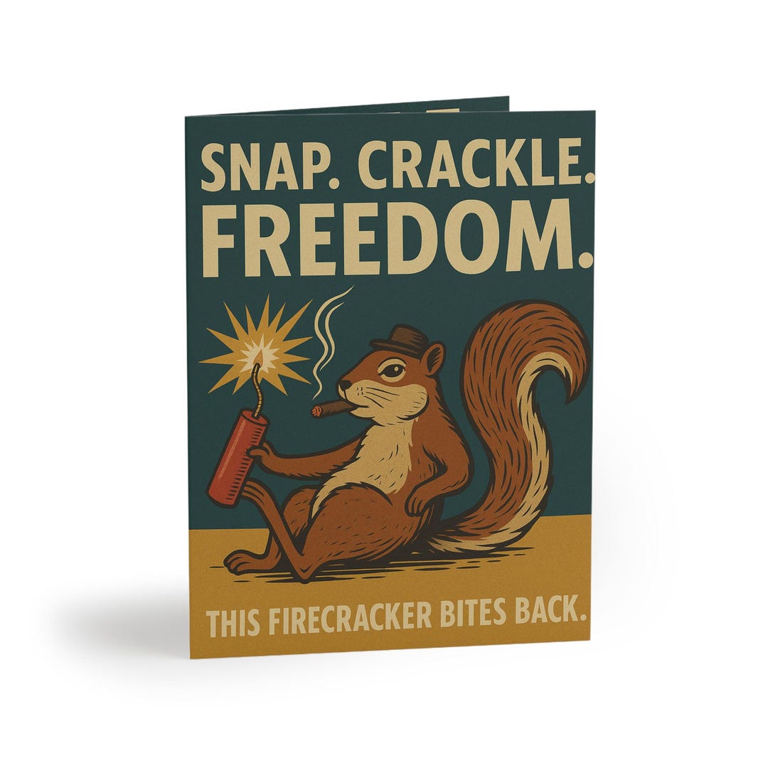 Freedom-themed Greeting Cards Set for Celebrations, Fun Invitations ...