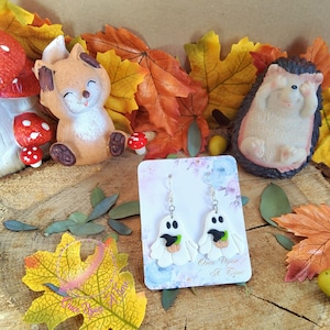 Halloween Ghost Oorbellen - Unieke creatie voor herfst en Halloween!