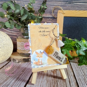 Schlüsselanhänger aus Harz und kleine Dankeskarte – Dankeschön – Geschenk für Institut/Lehrer