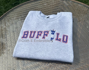 New York Buffalo Football 17 Embroidered Crewneck Sweatshirt