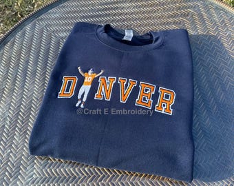 Denver Football 10 Embroidered Crewneck Sweatshirt