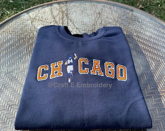 Chicago Football 84 Embroidered Crewneck Sweatshirt