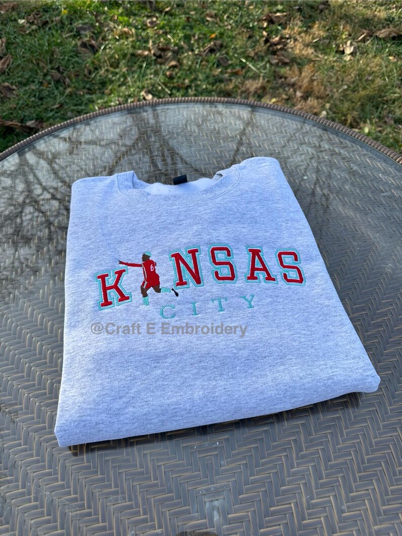 Kansas City Soccer 6 Embroidered Crewneck Sweatshirt image 9