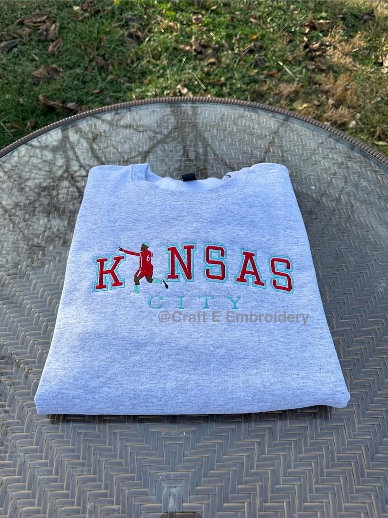 Kansas City Soccer 6 Embroidered Crewneck Sweatshirt image 3