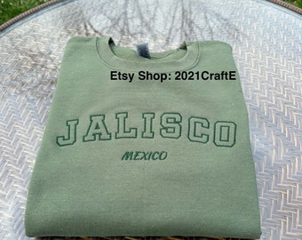 Jalisco Mexico Embroidered Crewneck Sweatshirt