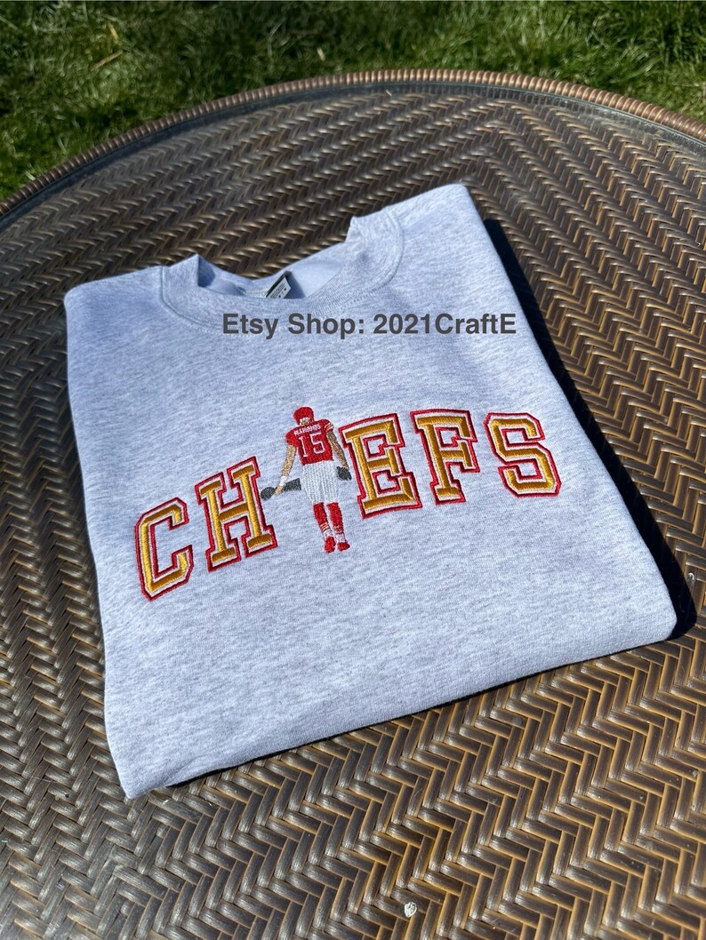 Super Bowl Champions Chiefs Mahomes Embroidered Crewneck Sweatshirt - Etsy