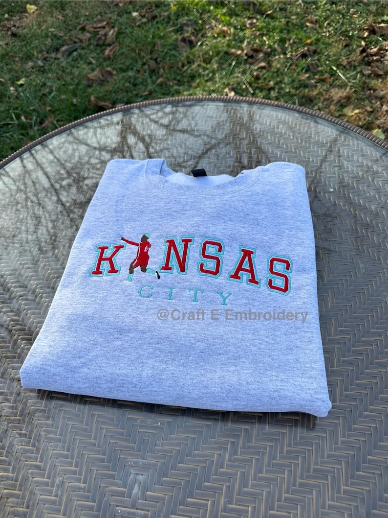 Kansas City Soccer 6 Embroidered Crewneck Sweatshirt image 6