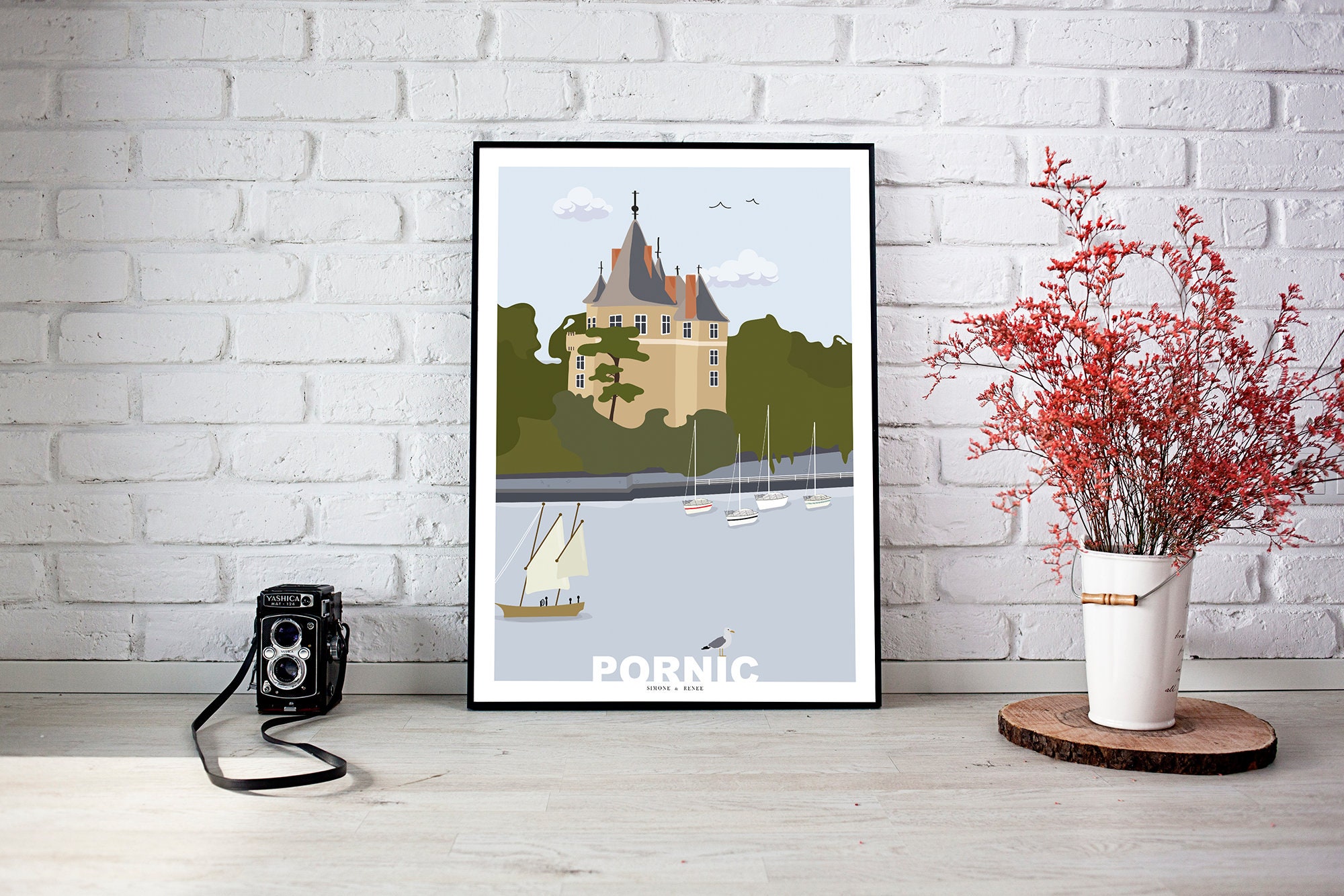 Affiche Imprimée Pornic Fait Main