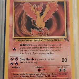 1999 moltres pokemon card PSA (EX 5) #27 proof acrylic case and featuring a striking image of the captivating character TCG Spotlight: Some Of The