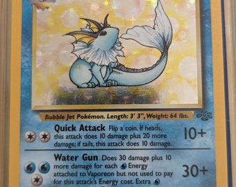 1999 Holographic Vaporeon Pokemon Card - Etsy