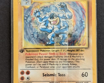 pokemon machamp 1st edition card Vintage 1995, 96, 98 Nintendo Pokemon Machamp Holographic 1st Edition Playing Card, Rare