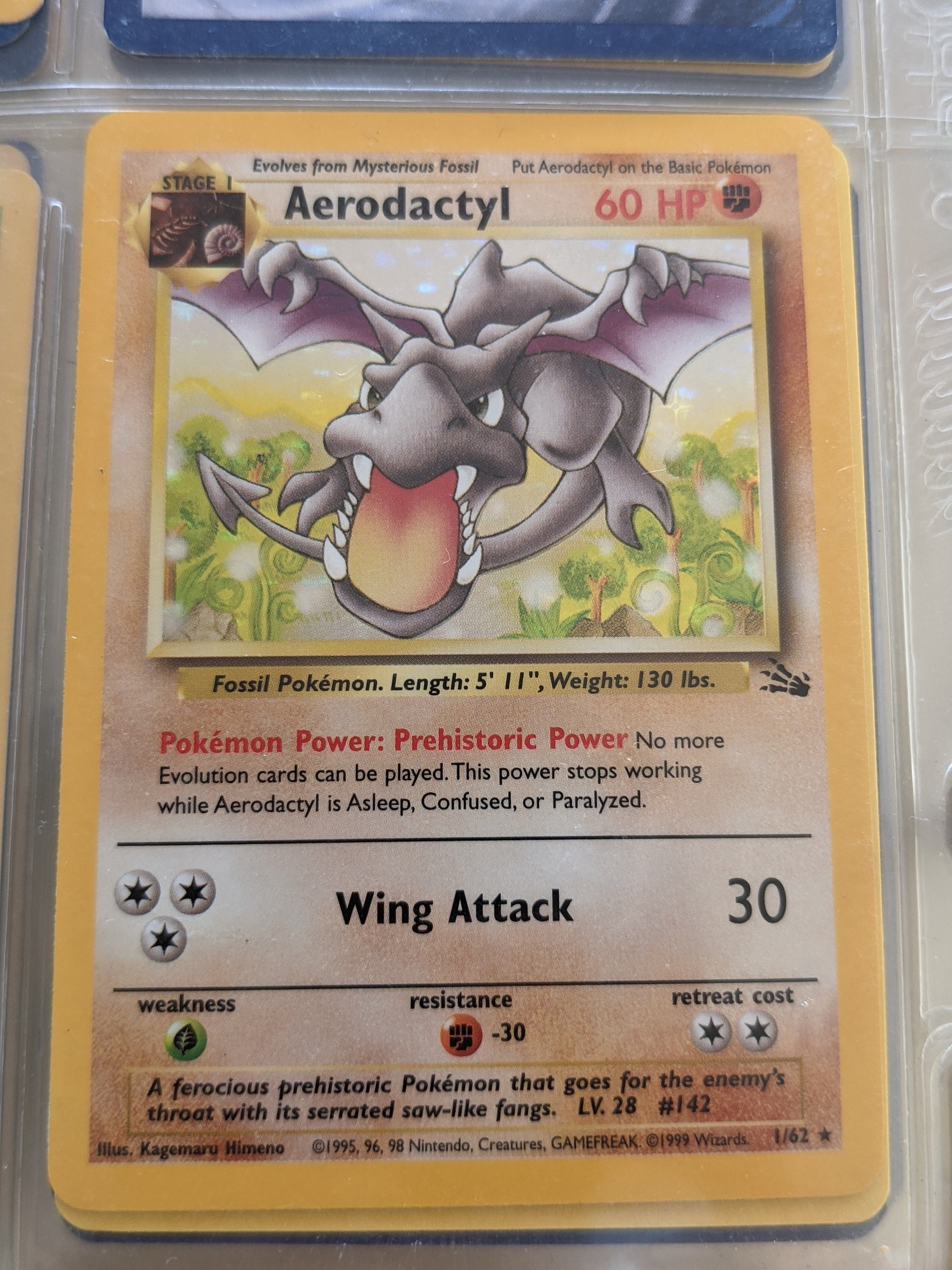 Pokemon Aerodactyl 1/62 Holo Fossil - NM 