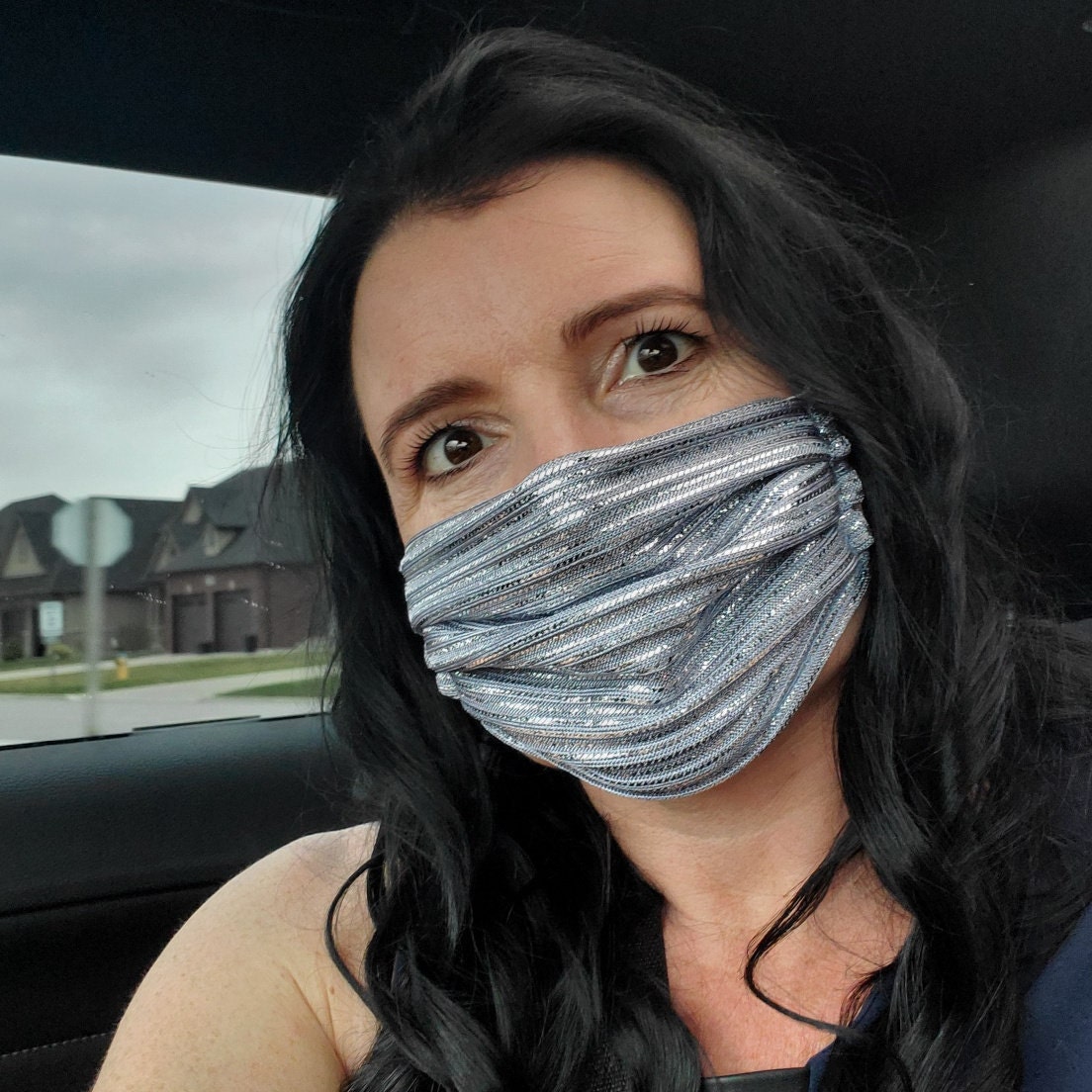 Blue Face Mask Sparkly Face Mask Reusable Face Mask Etsy