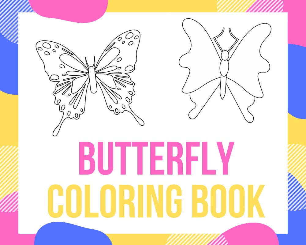Butterfly Pdf 20 Butterfly Coloring Pages - PDF Instant Digital Download - Etsy Australia