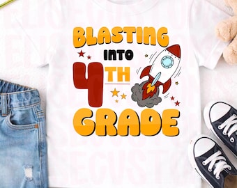 4th Grade Rocket PNG | Back to School Shirt Design (Digital Download)