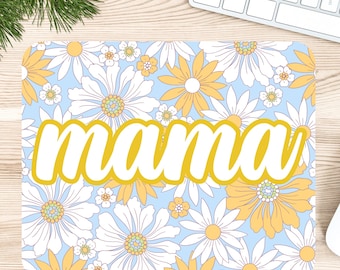 Podkładka pod myszkę z motywem kwiatowym „Mama” | Sublimacja na Dzień Matki (plik cyfrowy PNG)