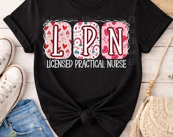 Design de chemise d'infirmière IAA Valentine | Compatible DTF et sublimation (PNG)