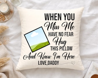 Editable Canva Photo Insert Pillow Template, Long Distance Gift, Personalized Memory Pillow Design, Digital Download, DIY Pillow Template