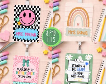 Teacher Badge Inserts PNG Bundle, Back to School, Appreciation Designs (Digital Download)