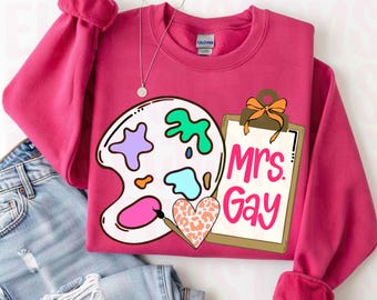 Personalization Art Teacher PNG, Back to School (Digital Download)