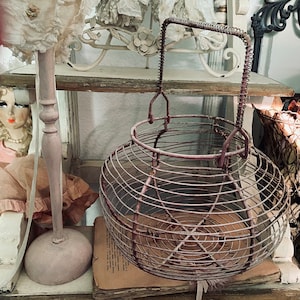 Fil de fer basket antique France shabby brocante