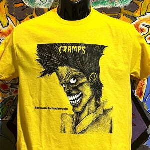 The Cramps "Bad Music For Bad People" Shirt Lux Interior Poison Ivy Punk Rockabilly