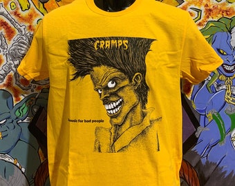 The Cramps &quot;Bad Music For Bad People&quot; Shirt Lux Interior Poison Ivy Punk Rockabilly