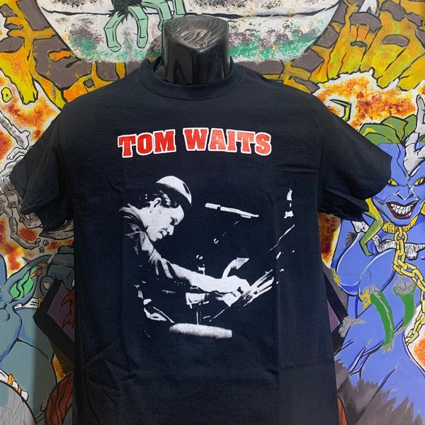 T-shirt Tom Waits Unisexe Noir - Tailles S à 5XL - Personnalisable - Neuf Avec étiquettes