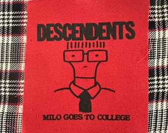 Descendents: Milo Goes to College DIY Patch- Punk Crust Black Flag Off Leftover Crack Germs