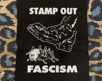 Stamp Out Fascism DIY Patch- Punk Ska Crust Leftover Crack Star Hipsters