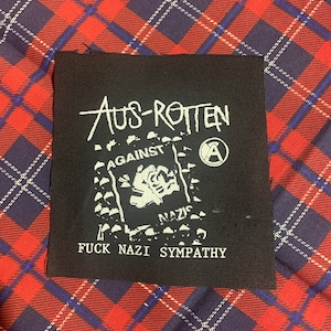 Aus Rotten "Fuck Nazi Sympathy" DIY Patch- Punk Crust Leftover Crack Star Hipsters Anti Rasist Action