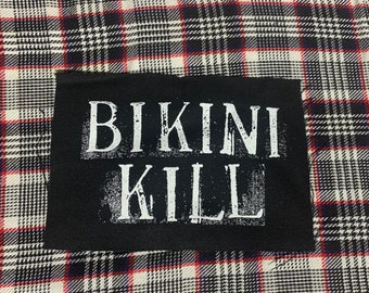 Bikini Kill Logo DIY Patch- Punk Crust Black Flag Spitboy Leftover Crack Oi
