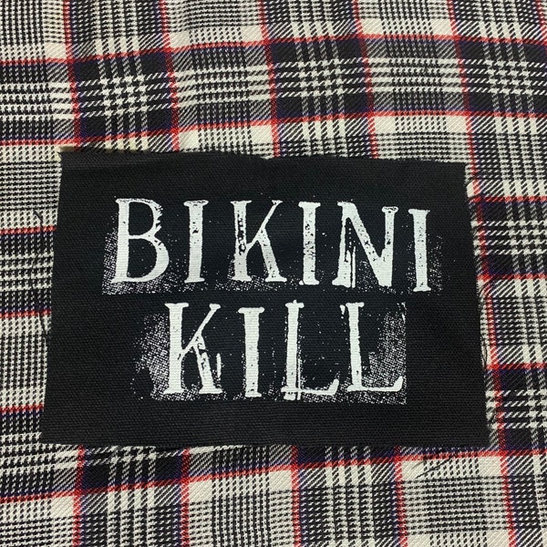 Bikini Kill Logo DIY Patch- Punk Crust Black Flag Spitboy Leftover Crack Oi