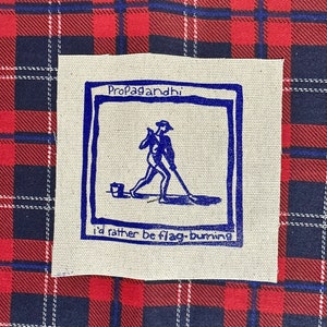 Propagandhi "I'd Rather be Flag Burning" DIY Patch- Punk Crust Black Flag Off Leftover Crack Oi