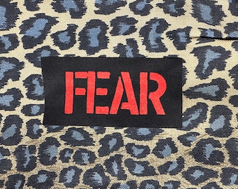 Fear DIY Patch- Punk Crust Black Flag Off Leftover Crack Germs Anti Racist