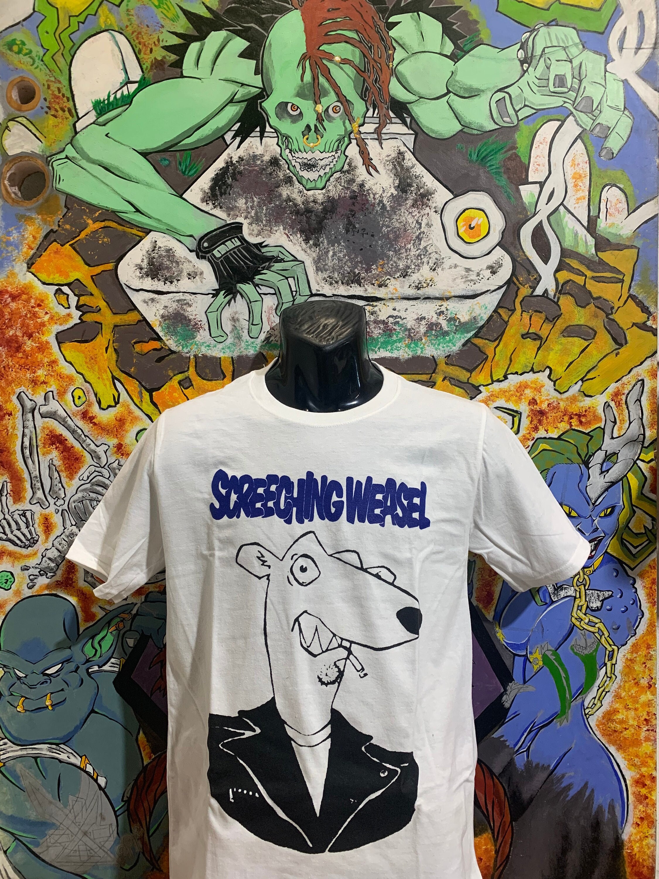 Discover Screeching Weasel "Weasel Head" Shirt NOFX Rancid OPIV Punk Ramones Riverdales