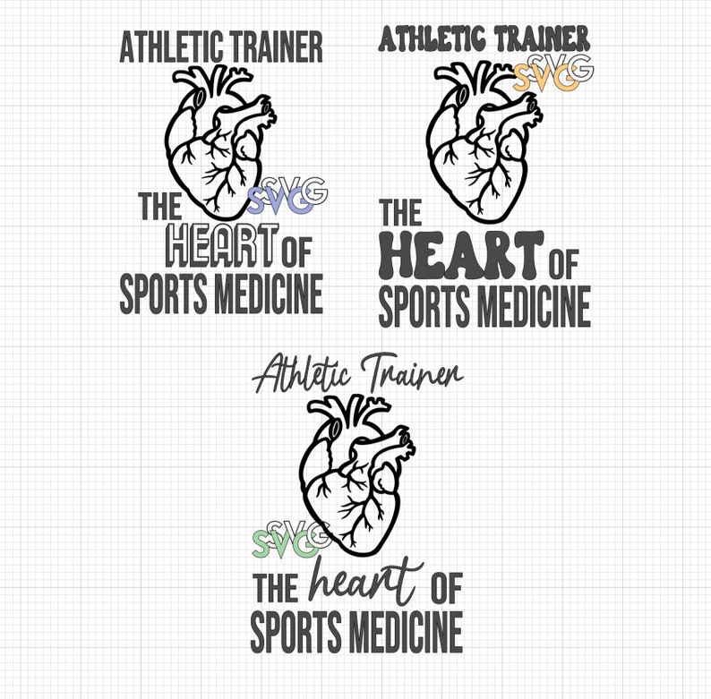 Athletic Trainer is the HEART of Sports Medicine Bundle SVG Zip File