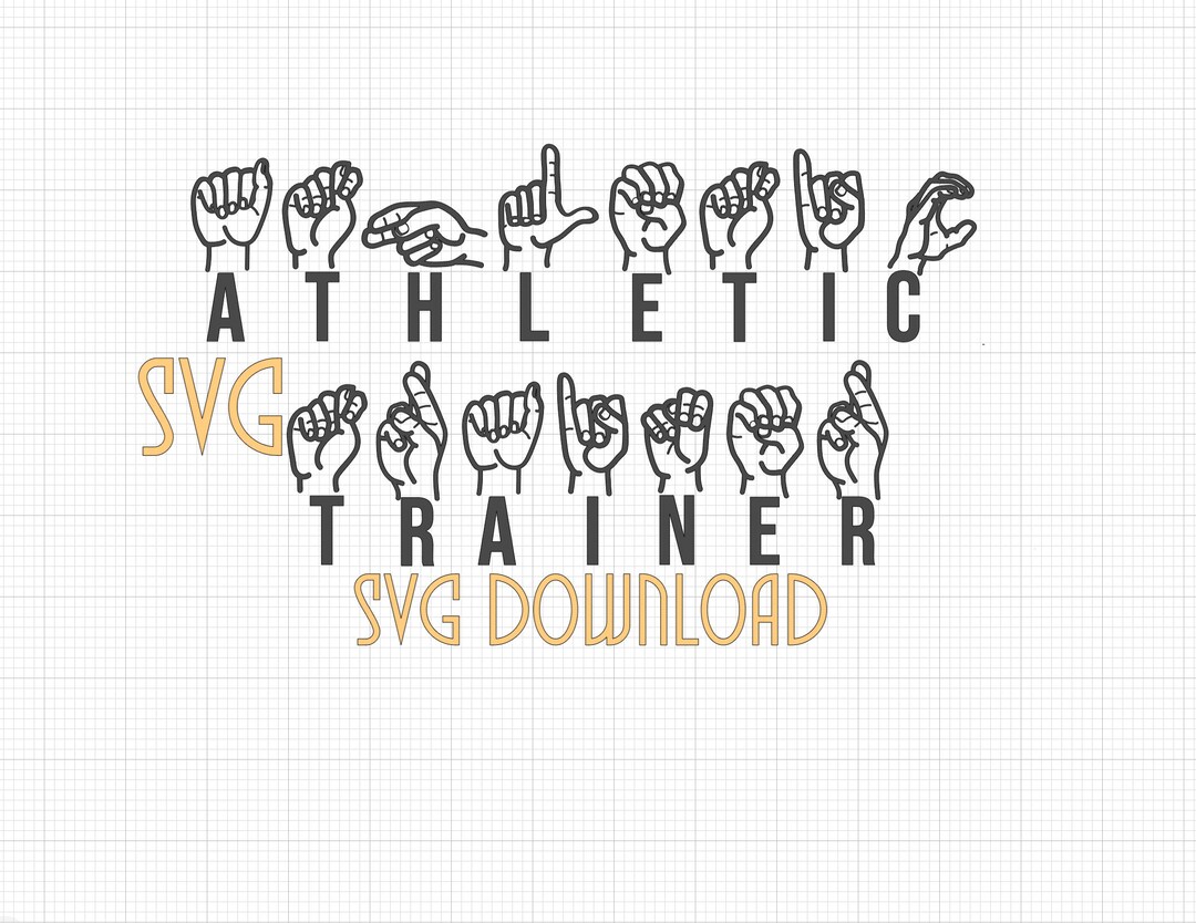 ASL Athletic Trainer SVG Instant Download Etsy